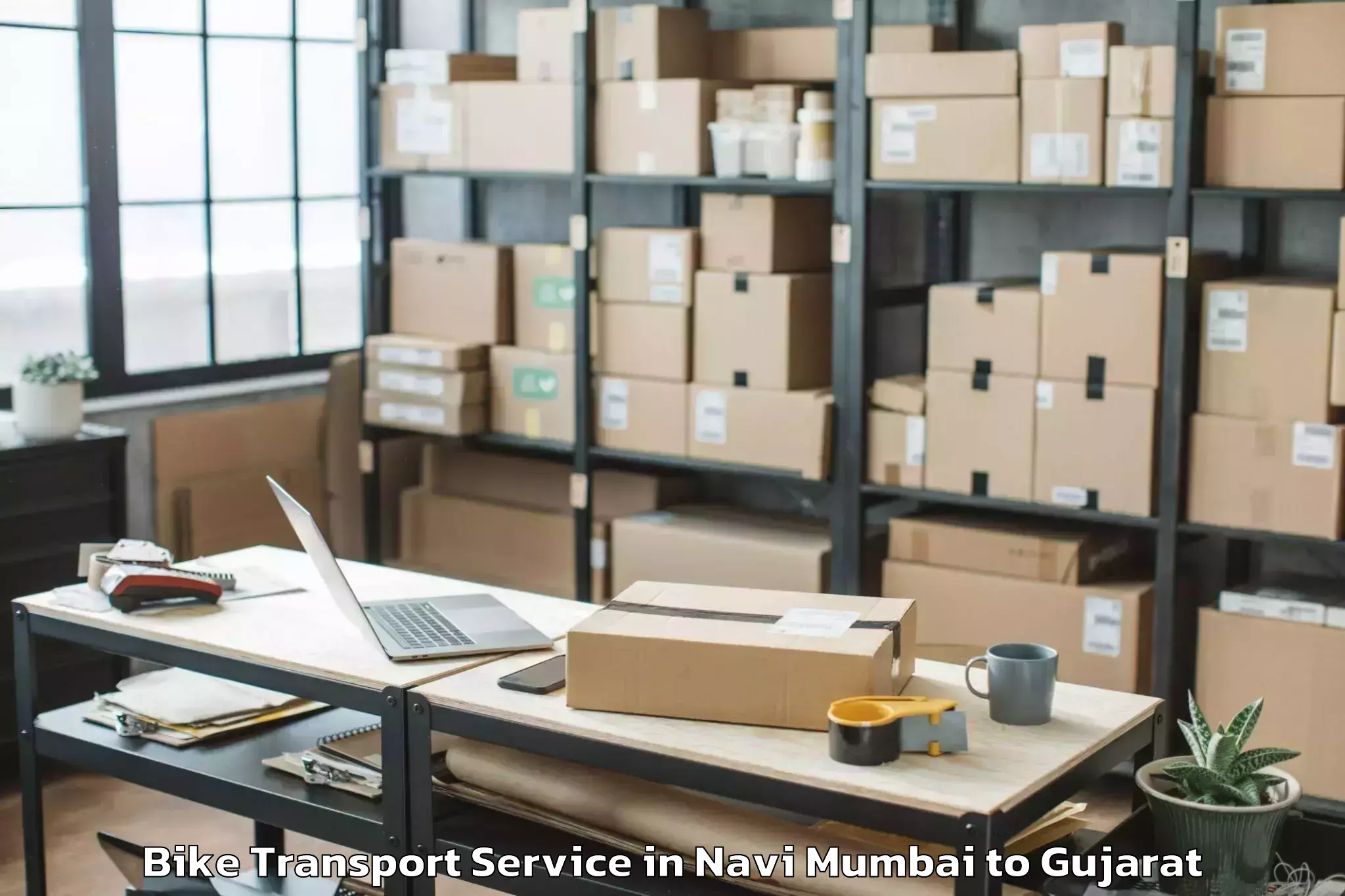 Professional Navi Mumbai to Mehsana Bike Transport